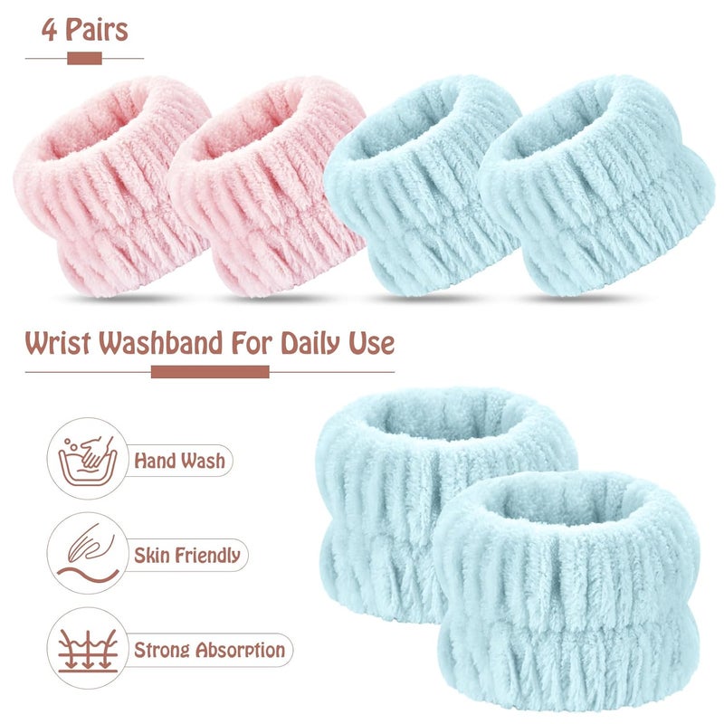 Darfukei Wrist Bands for Washing Face, 4pcs Spa Face Washing Wristbands, Microfiber Arm Wrist Towels, Absorbent Wash Wristbands for Woman Men, Prevent Water from Spilling Down Your Arms - Image 3